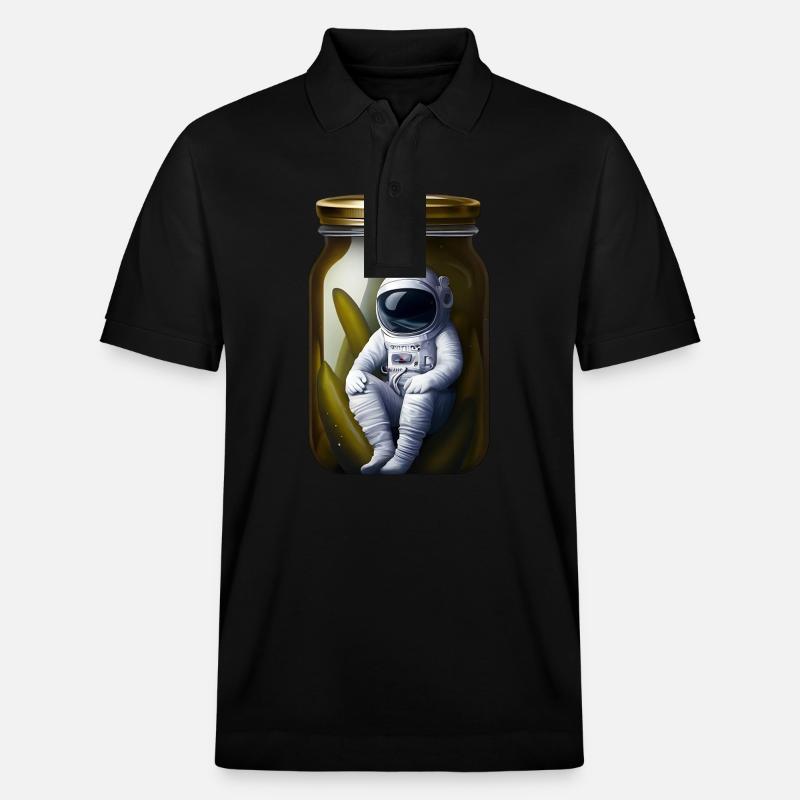 Astronaut in a pickle jar - Stanley/Stella Unisex Organic Polo Shirt PREPSTER - black