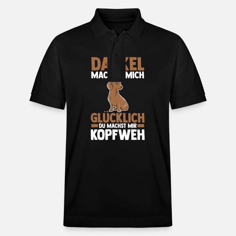 Hund Dackel - Stanley/Stella Unisex Bio-Poloshirt PREPSTER - Schwarz