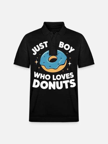 Donut Donuts Candy Bagel - Stanley/Stella Unisex Organic Polo Shirt PREPSTER - black