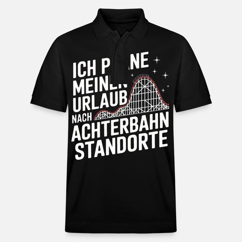 Achterbahn Freizeitpark Roller Coaster - Stanley/Stella Unisex Bio-Poloshirt PREPSTER - Schwarz