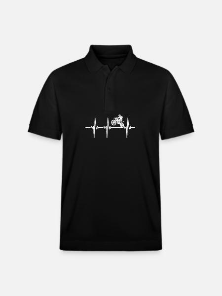 Heartbeat for Enduro Offroad Motorcycles - Stanley/Stella Unisex Organic Polo Shirt PREPSTER - black