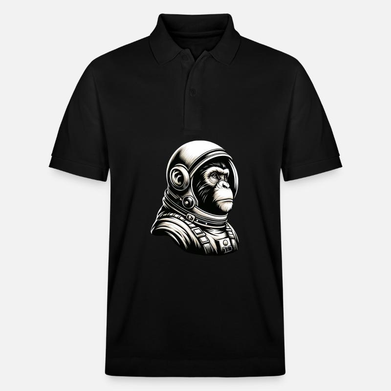 Singe pensif astronaute cosmos - Polo PREPSTER bio Stanley/Stella Unisexe - noir