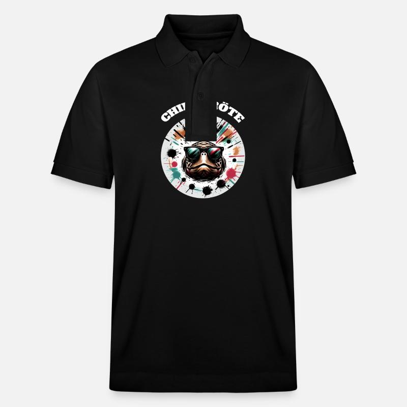 Chill Toad Turtle - Stanley/Stella Unisex Organic Polo Shirt PREPSTER - black