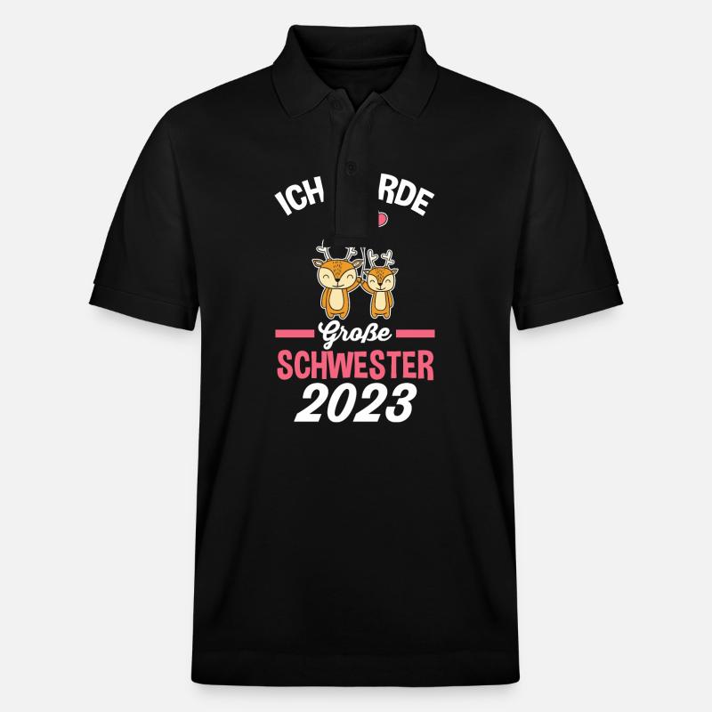 Hirsch Reh Schwester 2023 - Stanley/Stella Unisex Bio-Poloshirt PREPSTER - Schwarz