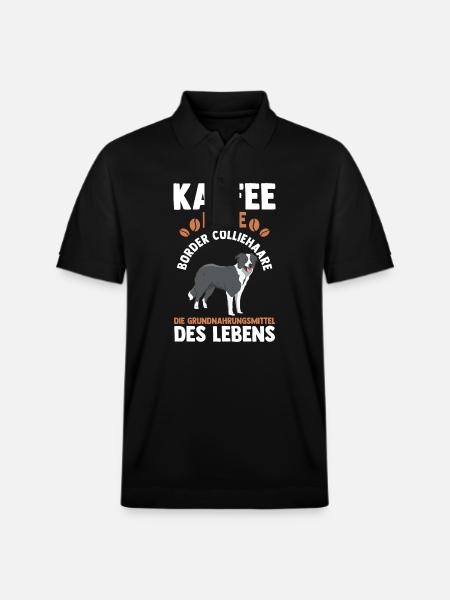 Kaffee Hund Border Collie - Stanley/Stella Unisex Bio-Poloshirt PREPSTER - Schwarz