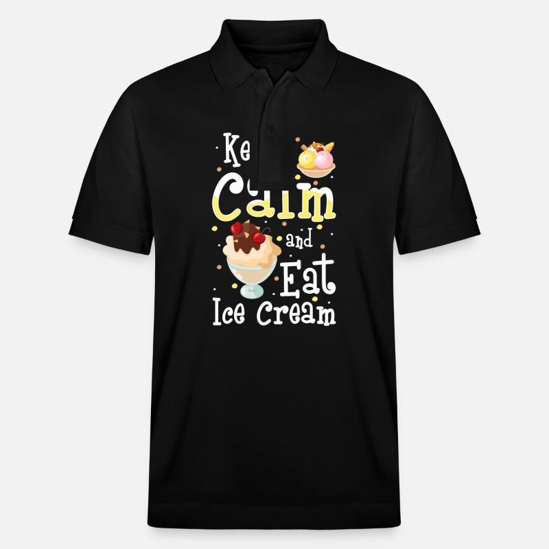 Eiscreme Eiskugel Süßigkeiten Softeis - Stanley/Stella Unisex Bio-Poloshirt PREPSTER - Schwarz