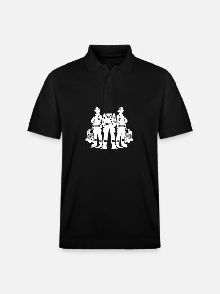 Firefighters in action Portrait - Stanley/Stella Unisex Organic Polo Shirt PREPSTER - black