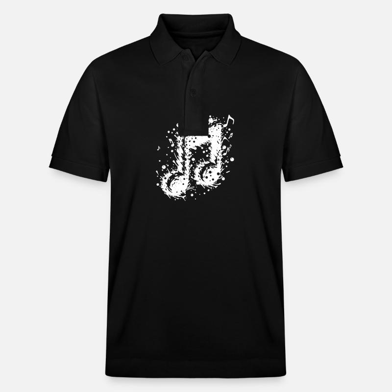 Schwingende Musik Note Splash Tattoo - Stanley/Stella Unisex Bio-Poloshirt PREPSTER - Schwarz