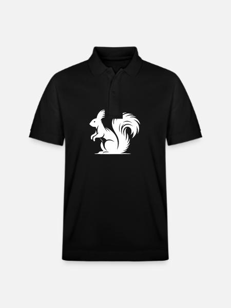 Squirrel Tattoo Style Drawing - Stanley/Stella Unisex Organic Polo Shirt PREPSTER - black