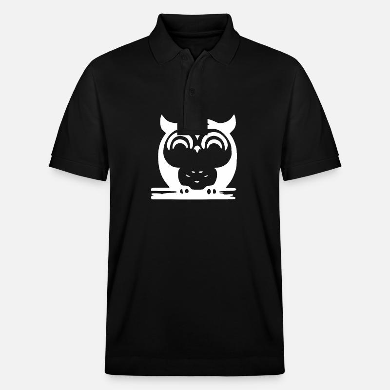Hibou endormi mignon - Polo PREPSTER bio Stanley/Stella Unisexe - noir