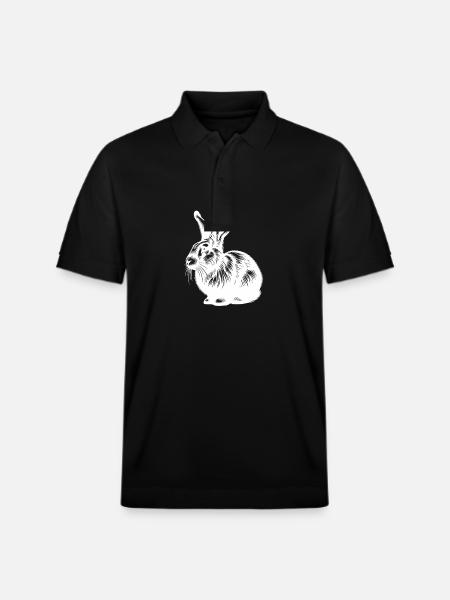 Cute bunny with big ears - Stanley/Stella Unisex Organic Polo Shirt PREPSTER - black