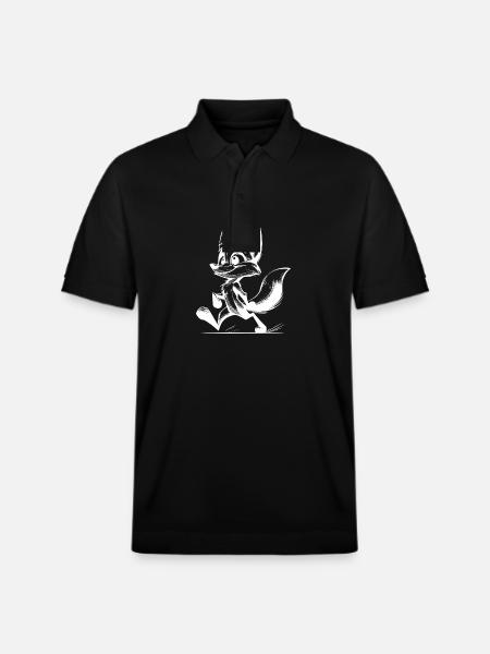Fox Drawing Sly Fox - Stanley/Stella Unisex Organic Polo Shirt PREPSTER - black
