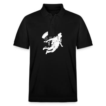 Parachute Saut Hobby Parachutiste - Polo PREPSTER bio Stanley/Stella Unisexe - noir - Devant - Roxy (174cm) & Andy (188cm)