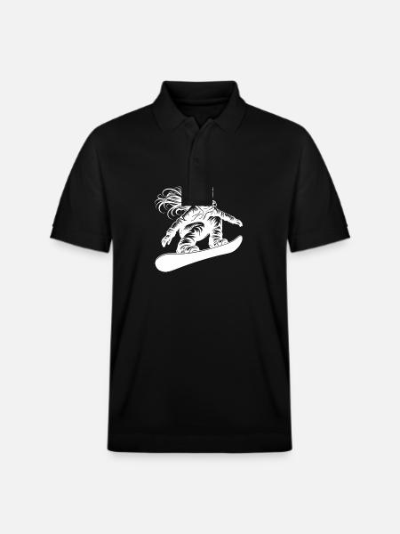 Snowboarder with snow goggles - Stanley/Stella Unisex Organic Polo Shirt PREPSTER - black