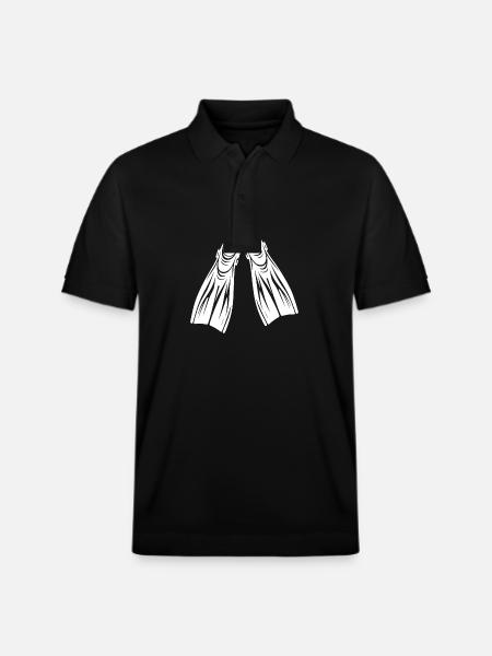 Scuba Fins Tattoo Logo Style - Stanley/Stella Unisex Organic Polo Shirt PREPSTER - black