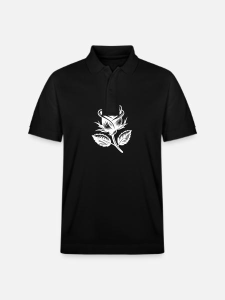 Simple Rose Stylish Rose Motif - Stanley/Stella Unisex Organic Polo Shirt PREPSTER - black
