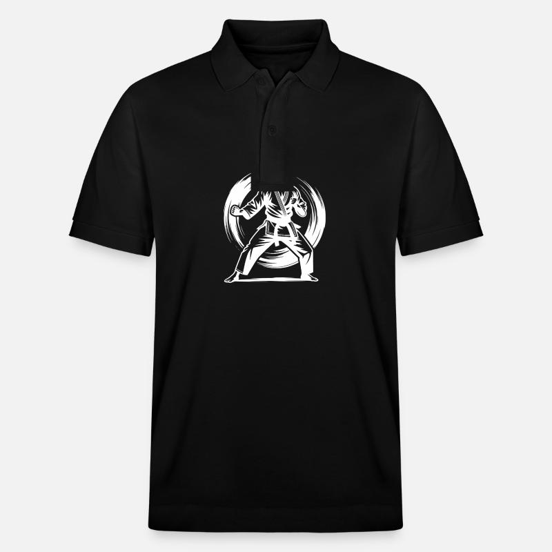 Perfekte Karate Pose meisterhafte Kampfkunst - Stanley/Stella Unisex Bio-Poloshirt PREPSTER - Schwarz