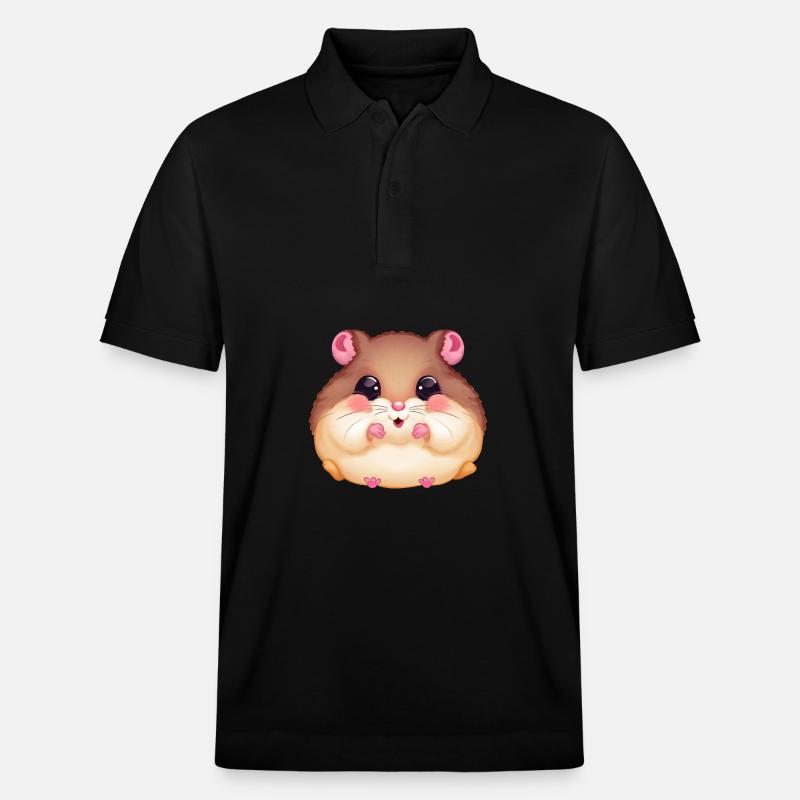 Mignon hamster aux joues pleines - - Polo PREPSTER bio Stanley/Stella Unisexe - noir