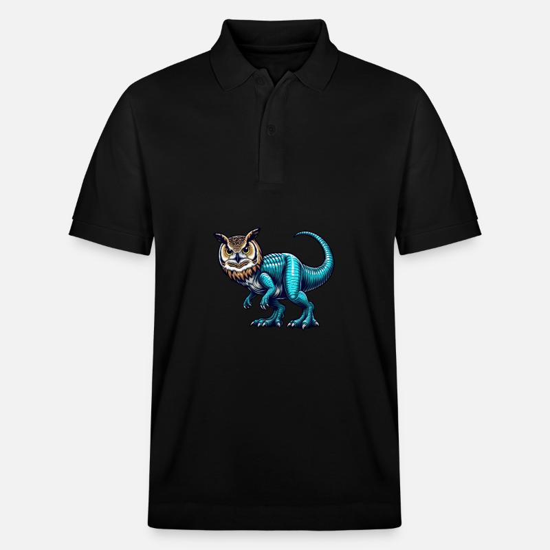 T-Rex Eule Fusion Fabeltier Design - Stanley/Stella Unisex Bio-Poloshirt PREPSTER - Schwarz