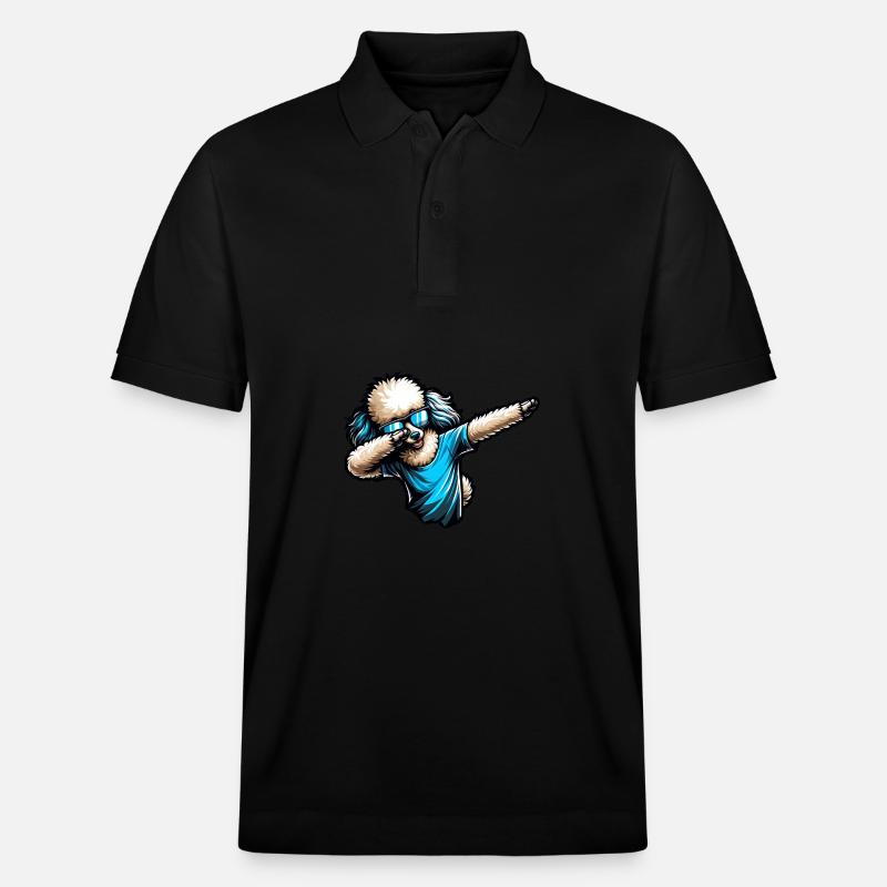 Caniche cool Dabbing Design élégant - Polo PREPSTER bio Stanley/Stella Unisexe - noir