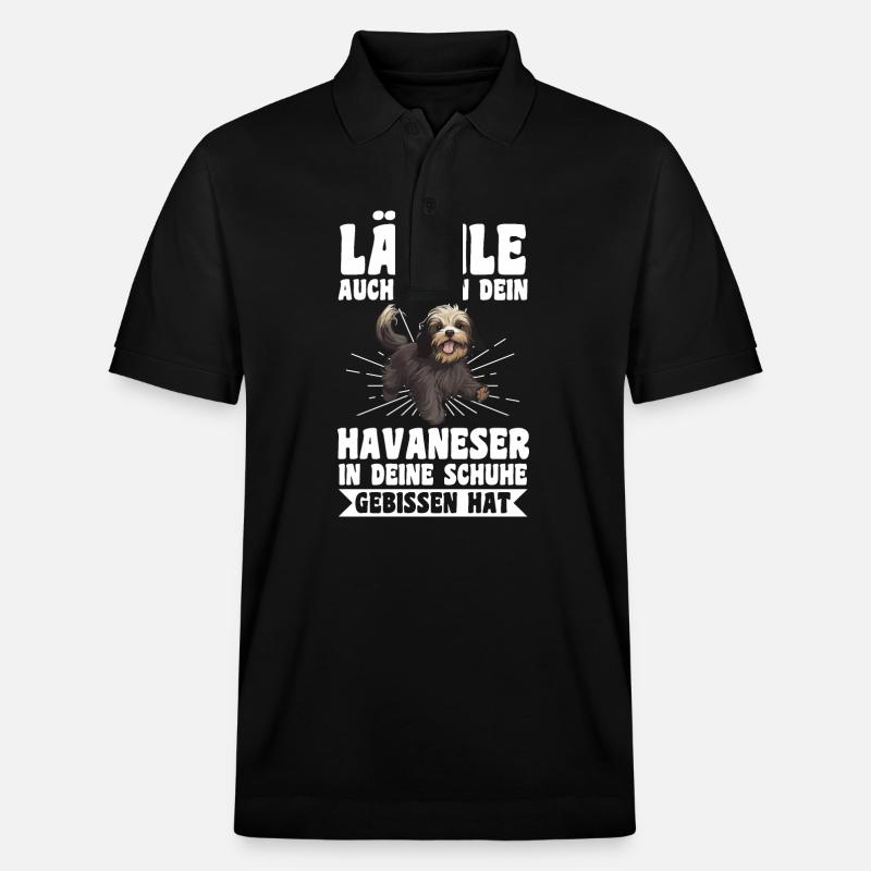 Hund Havaneser - Stanley/Stella Unisex Bio-Poloshirt PREPSTER - Schwarz