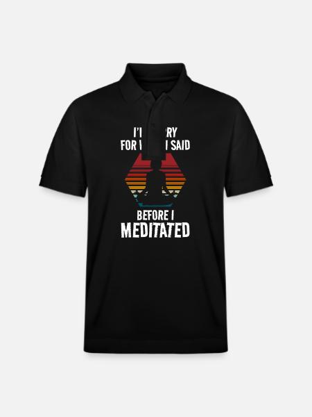 Meditation Healing Namaste Awareness - Stanley/Stella Unisex Organic Polo Shirt PREPSTER - black