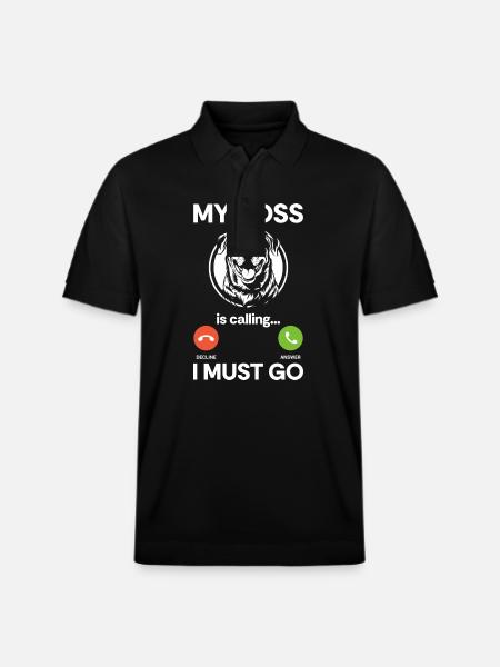 Fighting Dog Lover Rottie - Stanley/Stella Unisex Organic Polo Shirt PREPSTER - black