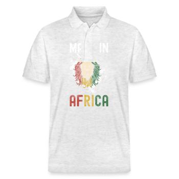Afrique Serengeti Girafe africaine - Polo PREPSTER bio Stanley/Stella Unisexe - blanc chiné - Devant - Roxy (174cm) & Andy (188cm)