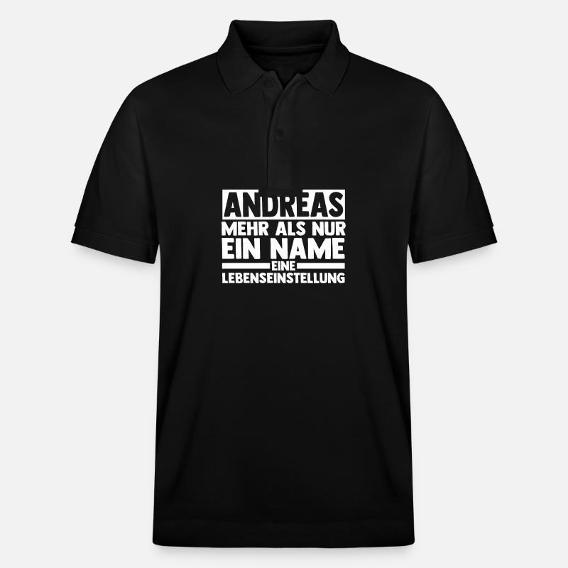 Vorname Andreas - Stanley/Stella Unisex Bio-Poloshirt PREPSTER - Schwarz