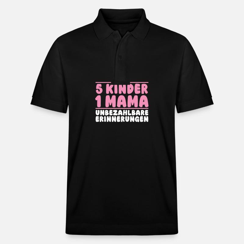 Mama Von 5 Kindern - Stanley/Stella Unisex Bio-Poloshirt PREPSTER - Schwarz