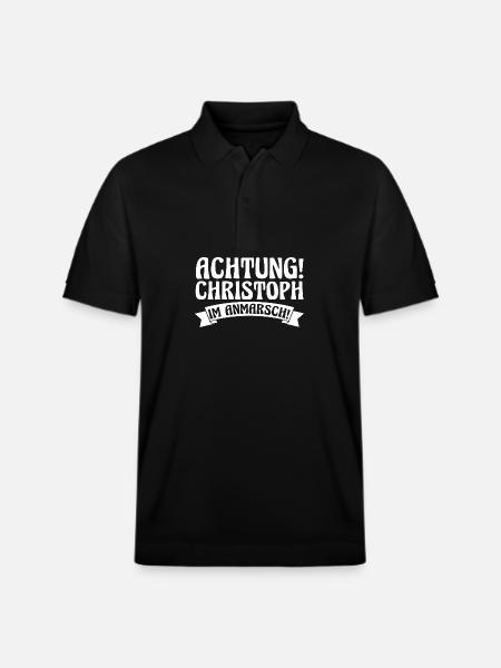 First name Chris Christoph - Stanley/Stella Unisex Organic Polo Shirt PREPSTER - black