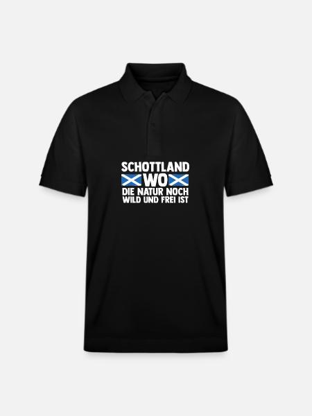 Scots Scottish Scotland - Stanley/Stella Unisex Organic Polo Shirt PREPSTER - black