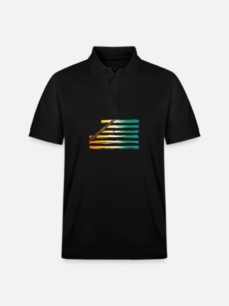 Flute player - Stanley/Stella Unisex Organic Polo Shirt PREPSTER - black