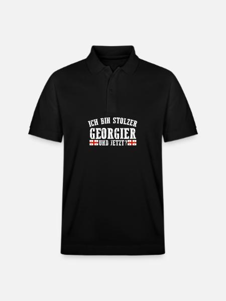 Georgian Georgia - Stanley/Stella Unisex Organic Polo Shirt PREPSTER - black