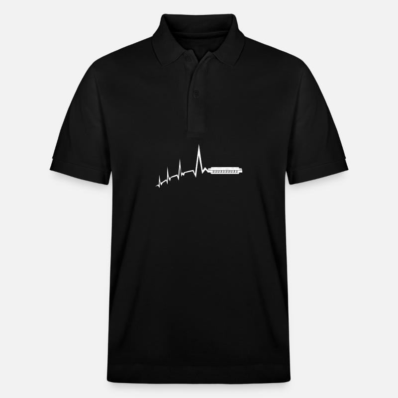 Harmonica Heartbeat Harmonica - Stanley/Stella Unisex Organic Polo Shirt PREPSTER - black