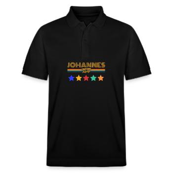 Johannes - Stanley/Stella Unisex Bio-Poloshirt PREPSTER - Schwarz - Vorne - Roxy (174cm) & Andy (188cm)