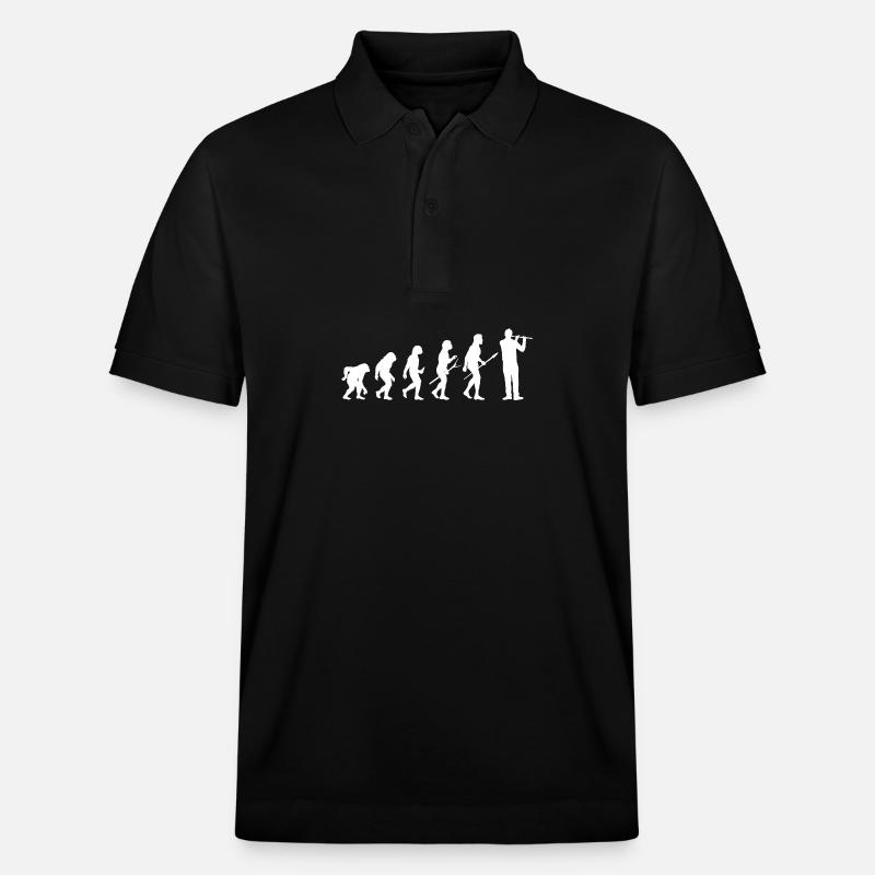 Flötist Evolution Querflöte - Stanley/Stella Unisex Bio-Poloshirt PREPSTER - Schwarz