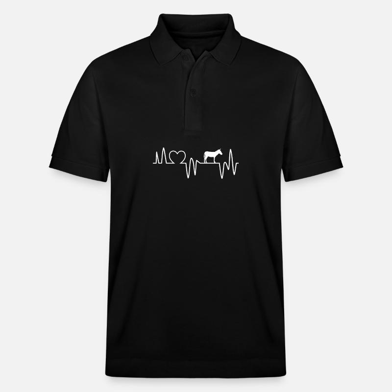 Herzschlag Esel - Stanley/Stella Unisex Bio-Poloshirt PREPSTER - Schwarz