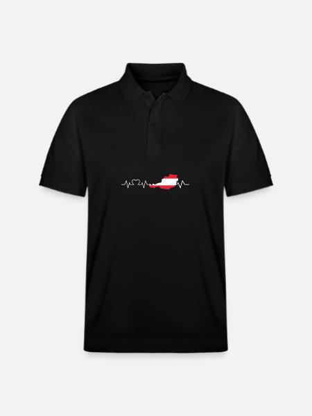 Austrian Heartbeat Austria - Stanley/Stella Unisex Organic Polo Shirt PREPSTER - black