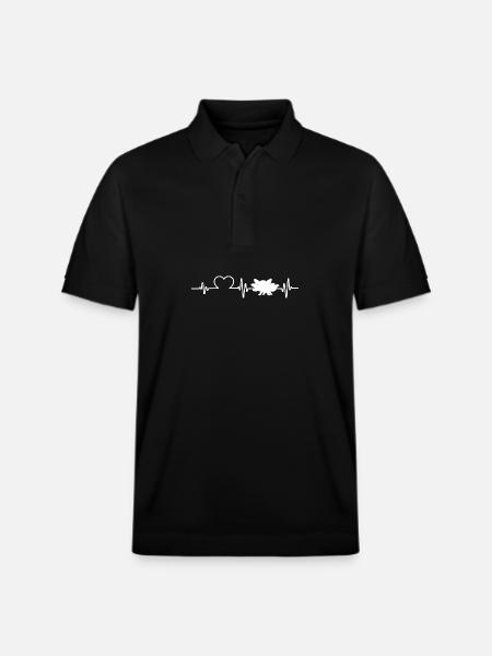 Hjerteslag Axolotl - Stanley/Stella PREPSTER økologisk unisex poloshirt - sort