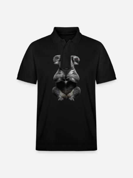 Praying Koala - Stanley/Stella Unisex Organic Polo Shirt PREPSTER - black