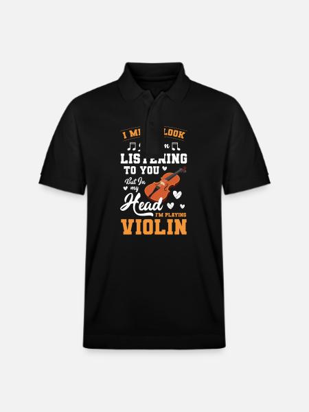 Violin, Instrument, Classical, String Instrument - Stanley/Stella Unisex Organic Polo Shirt PREPSTER - black