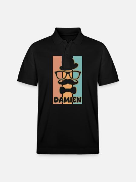 First name Damien - Stanley/Stella Unisex Organic Polo Shirt PREPSTER - black