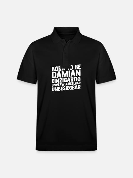 First name Damian - Stanley/Stella Unisex Organic Polo Shirt PREPSTER - black