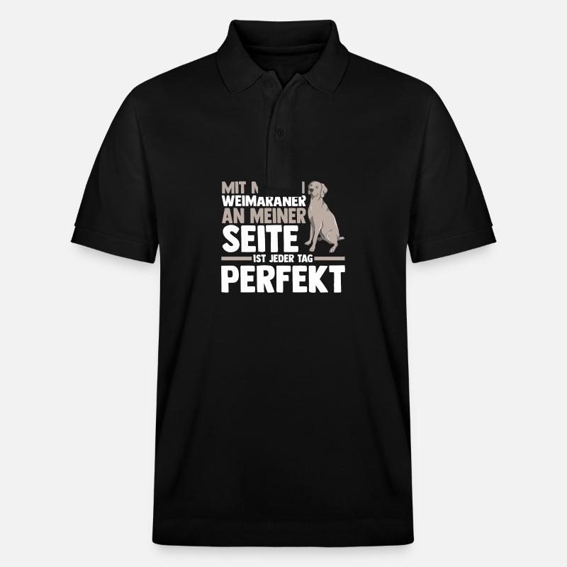 Hund Weimaraner - Stanley/Stella Unisex Bio-Poloshirt PREPSTER - Schwarz