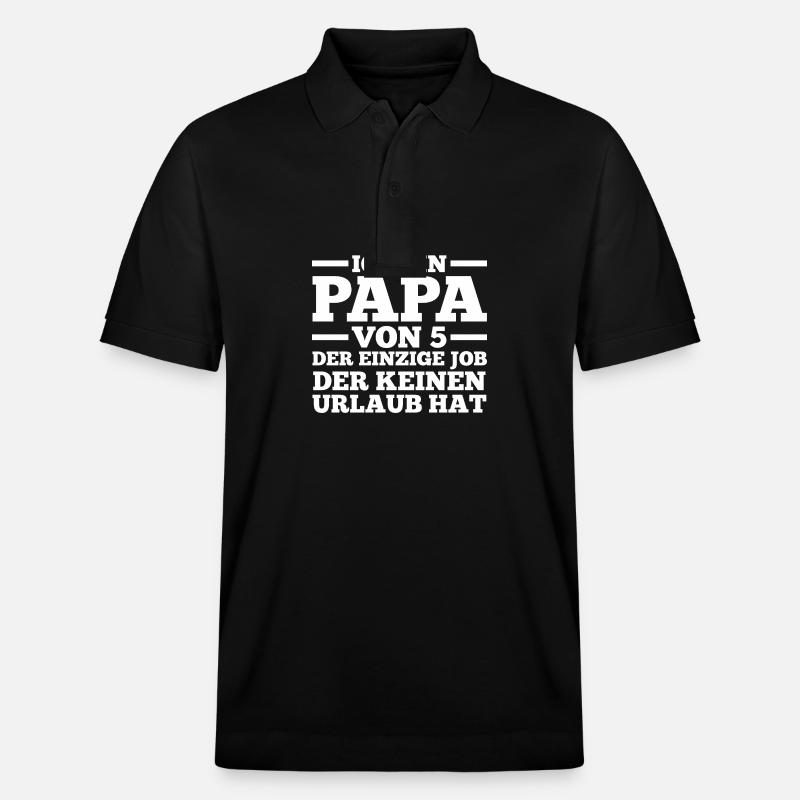 Papa Von 5 Kindern - Stanley/Stella Unisex Bio-Poloshirt PREPSTER - Schwarz
