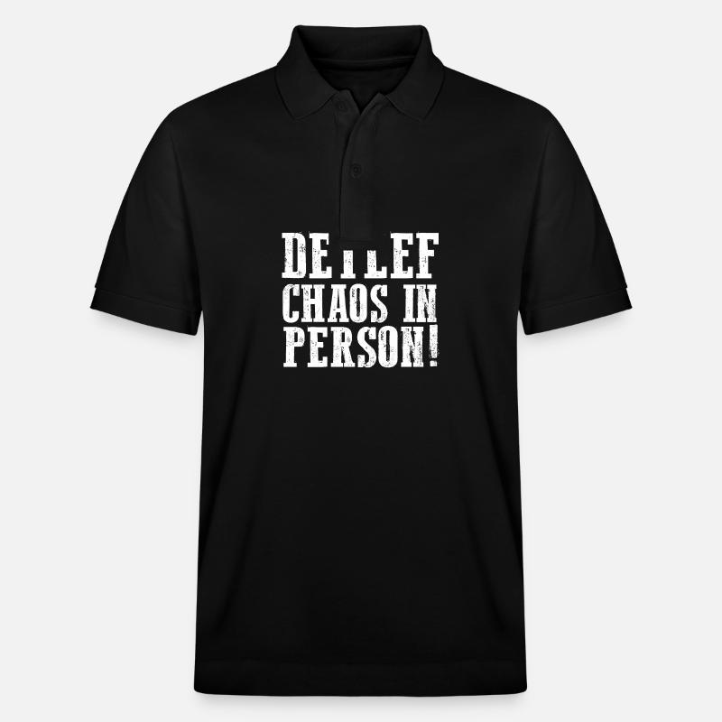 First name Detlef - Stanley/Stella Unisex Organic Polo Shirt PREPSTER - black