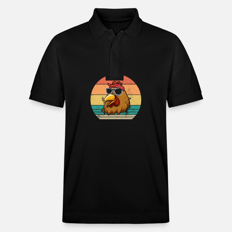 Hühner Henne - Stanley/Stella Unisex Bio-Poloshirt PREPSTER - Schwarz