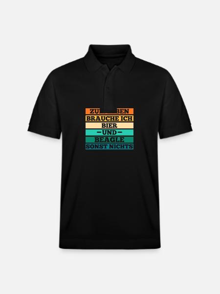 Dog Beer Beagle - Stanley/Stella Unisex Organic Polo Shirt PREPSTER - black
