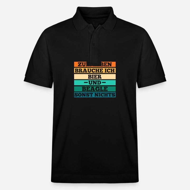 Chien Bière Beagle - Polo PREPSTER bio Stanley/Stella Unisexe - noir
